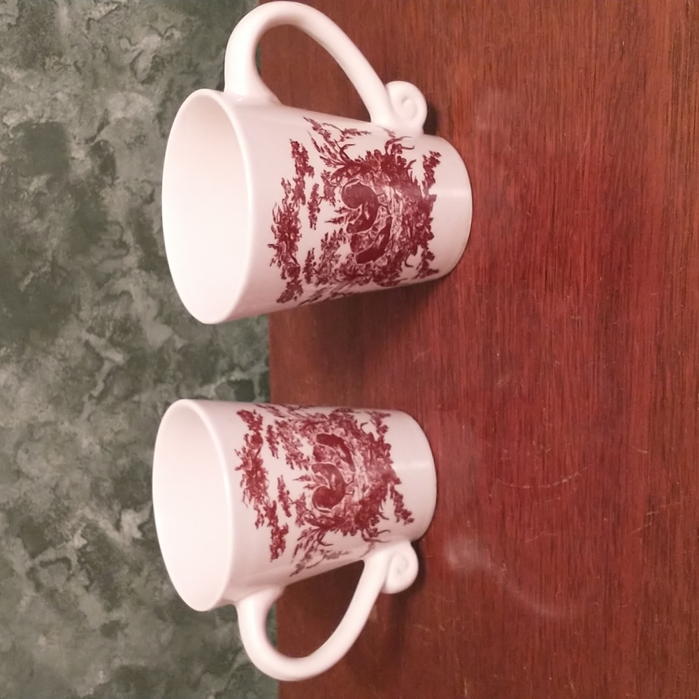 Vintage California Pantry Rooster and Hen Ceramic Coffee Mug Set of 2 - M7